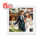 8寸婚纱照正方形挂墙摆台水晶相框定做韩式烤漆创意结婚照大相框