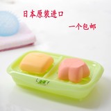 日本进口inomata塑料双层香皂盒创意肥皂盒沥水双格2格收纳盒包邮