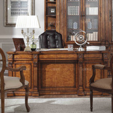 高档美式实木雕花书桌 办公桌 电脑桌 欧式风格书桌老板桌 大班台