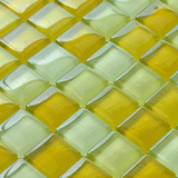 低价促销装修材料建材特价水晶马赛克淡黄绿8MM瓷砖地砖 厨房背景