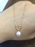 特价定制日本代购原创设计纯手工天然珍珠14K金项链锁骨链