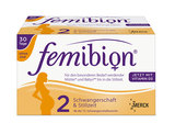 现货德国孕妇叶酸维生素 2段+DHA femibion2段 一个月量30粒无碘