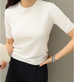 韩国官网代购3月 经典修身短袖毛针织衫 SZ-KN4178