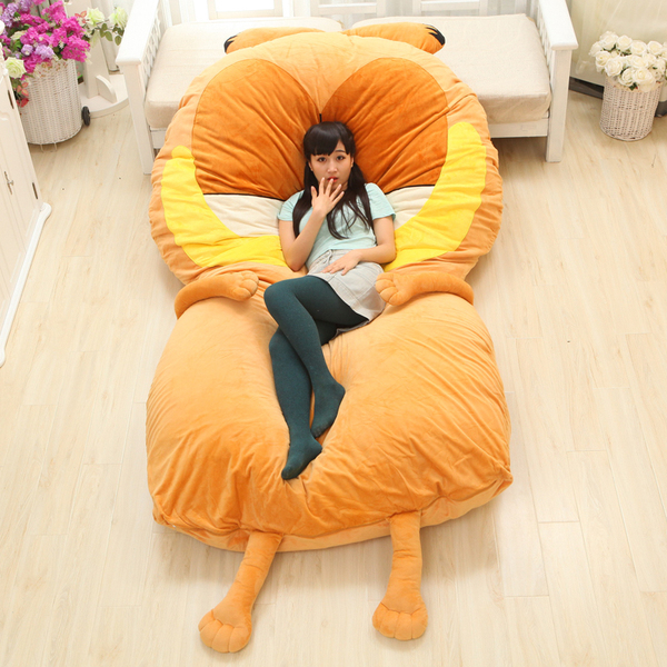 加菲猫 卡通睡袋懒人床双人单人超大榻榻米龙猫床垫懒人沙发 玩偶