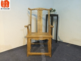 免漆老榆木家具仿明式官帽椅禅椅现代新中式实木沙发椅环保