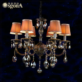 【奥斯哥纳】欧式美式客厅卧室餐厅奢华黄铜水晶吊灯MD56181