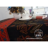 布床头柜个性东南亚风民族风北欧咖啡厅复古深色桌布布艺棉麻茶几