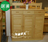 上海实木家具，实木鞋柜/松木鞋柜/松木三门百叶鞋柜/特价可定做