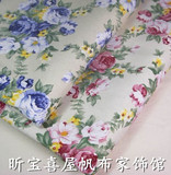特价清仓帆布布料批发 桌布/盖布/台布/窗帘布定做 玫瑰图案靠枕