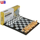 U3友邦桌飞 大中号磁性国际象棋金银色棋子折叠式棋盘套装