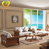 高档实木沙发现代中式组合布艺沙发客厅转角沙发白蜡木家具特价L