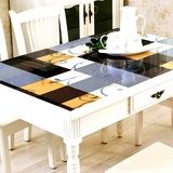 色艺术防水餐桌布软玻璃茶几垫塑料台布3D立体水晶垫PVC彩