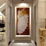 现代简约客厅玄关走廊过道竖版装饰画欧式挂画手绘芭蕾舞抽象油画