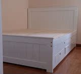 实木床抽拉双人床1米1.2米1.5米双层床 上下铺带抽屉子母床拖床