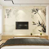 定制3D立体电视背景墙纸壁纸大型壁画中式梅花竹子图客厅卧室个性