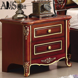 阿玛仕  欧式美式实木床头柜 简易储物柜 现代简约雕花床边柜
