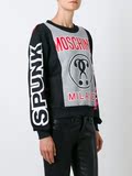 夜色33号美国代购 Moschino 16fw 纯棉拼接羊毛宽松长袖卫衣