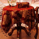 欧式餐桌布艺奢华家用红木小圆桌桌布复古高档方桌台布客厅正方形