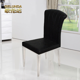 歌伦达 欧式不锈钢皮艺餐椅子简约时尚靠背椅白色布艺需预定新款