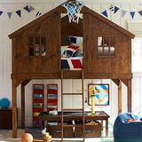 美式乡村实木儿童子母床高低床环保树屋造型卧室家具实家居创意