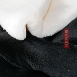 毛领地毯装饰兔黑白毛毛绒布料面料高档加厚仿兔毛皮草服装柜台布