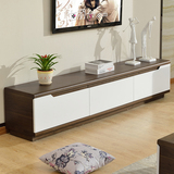 熠雨 现代简约电视柜茶几组合可伸缩电视机柜黑胡桃木色客厅地柜