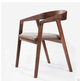 欧式复古实木椅子新中式家具老板靠背带扶手电脑椅仿古做旧餐椅