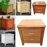 橡木床头柜实木简易整装白色原木色浅色现代胡桃色柜子海棠柚木色