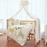 三木比迪 婴儿床品套件纯棉宝宝床品7件套全棉婴儿床围空调被单