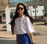 韩国ulzzang夏装女装原宿基础小高领短袖百搭高腰短款T恤打底衫潮
