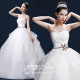 婚纱礼服2016新款韩式简约抹胸齐地新娘结婚绑带大码修身显瘦冬季