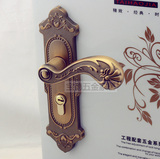 轴承中式仿古门锁黄古铜欧式房门锁咖啡古铜古典室内门锁美式门锁