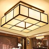 客厅吸顶灯新中式正方形卧室客厅餐厅大灯现代简约布艺创意中式吊