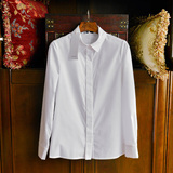欧洲站2016春夏装新款欧货潮流 欧美风外贸原单女装白色长袖衬衫