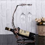 葡萄酒架 创意欧式时尚铁艺复古放红酒架子倒壁挂式杯架摆件 包邮