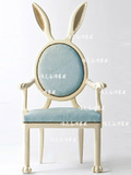 美式乡村新古典餐椅 欧式兔子餐椅复古法式实木沙发书椅子梳妆椅