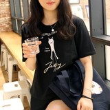韩国代购Jetoy简约宽松T恤可爱猫咪纯棉半袖韩版均码短袖女式短袖