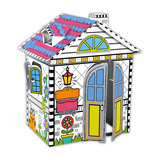 儿童绘画小屋生日礼物女孩纸质玩具涂鸦涂色画画房子DIY手工制作