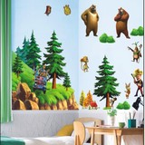3D立体包邮墙贴卡通可爱儿童贴画客厅卧室可移除特大熊出没贴纸画