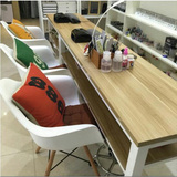 新款美甲桌双人组合双层长条桌条形高脚桌靠墙高桌梳妆活动桌定制