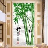 定做纸画装饰墙画大型玄关过道壁客厅卧室无缝壁画墙纸3D立体竹子