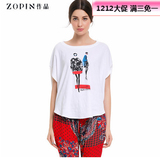 Zopin/作品2015夏装新款女装 休闲蝙蝠袖T恤时尚宽松款上衣