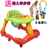 包邮多功能婴幼儿童U型静音学步车防侧翻宝宝助步车带音乐可折叠