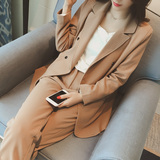 2016春装韩版新款时尚小西装外套欧美休闲九分裤西服两件套装女潮