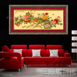 牡丹图GH5261有框画装饰画客厅现代高档大幅沙发背景墙画中式壁画