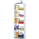 加高简易6层5格学生书架实用书橱组装储物架收纳置物架钢管无纺布