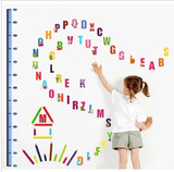 26个英文字母墙贴儿童房宝宝身高贴 幼儿园教室布置英语字母贴画