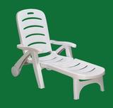 高档游泳池躺椅 休闲椅 沙滩椅 白色塑料椅折叠椅出口新料PP