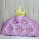 [定制]新品 高贵紫缎布皇冠儿童床头大靠垫 多色  小朋友防撞头