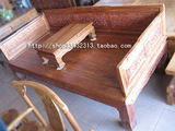 实木床定做仿古中式休闲沙发非洲黄花梨罗汉床红木全榫卯免安装